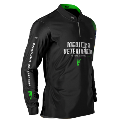 Kit 3 Camisas UV50 Uniforme Medicina Veterinária Manga Longa - Brk Agro