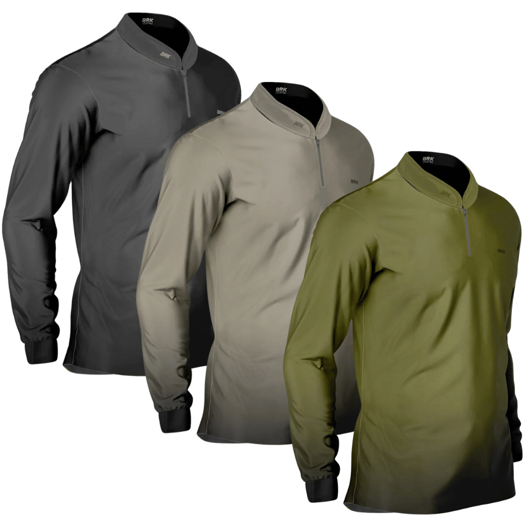 Kit 3 Camisas Básicas Agro Brk Cinza, Verde Musgo e Areia com Proteção UV50+ - Brk Agro