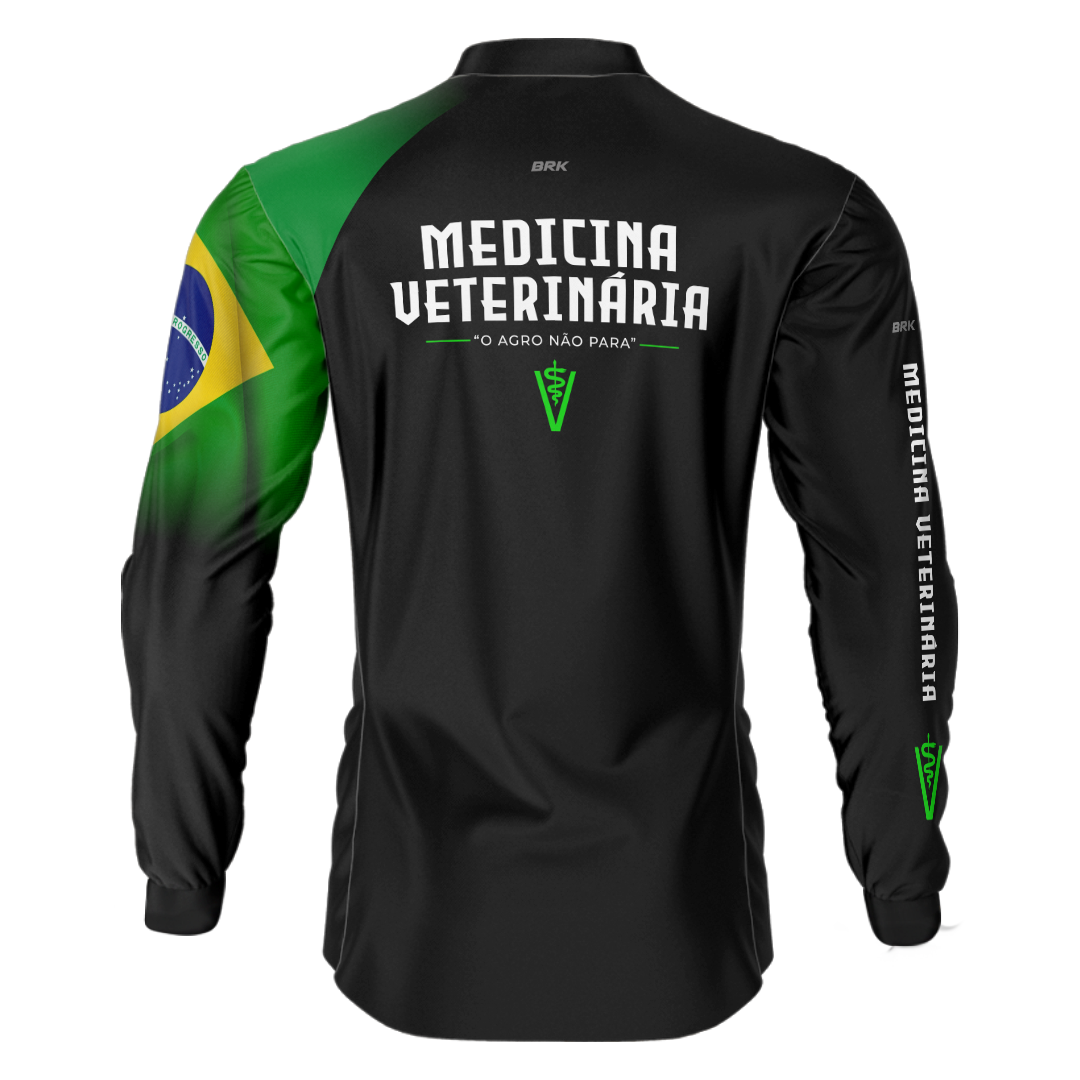 Kit 3 Camisas UV50 Uniforme Medicina Veterinária Manga Longa - Brk Agro