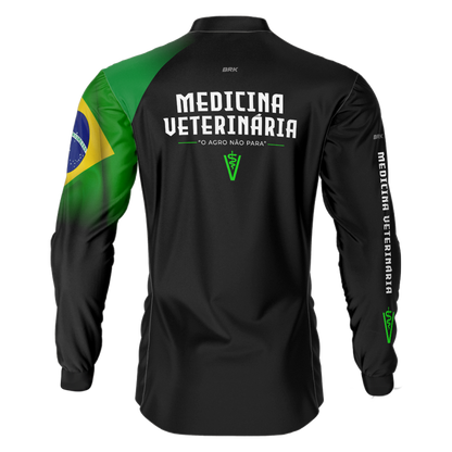 Kit 3 Camisas UV50 Uniforme Medicina Veterinária Manga Longa - Brk Agro
