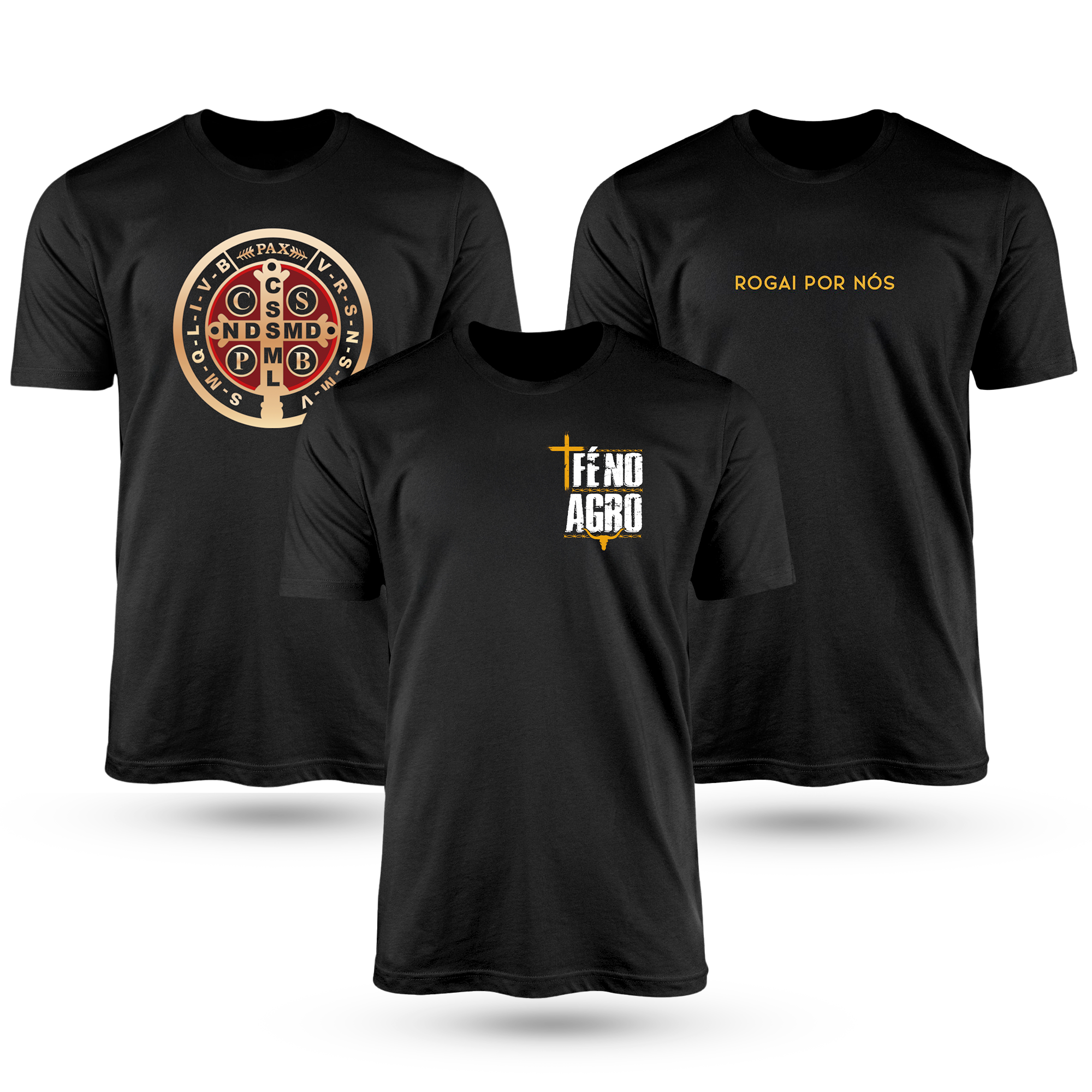 Kit Com 3 Camisetas De Algodão Coleção Fé No Agro - Brk Agro