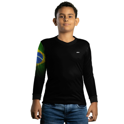 Kit Casal Camisas UV50+ Brk Bandeira do Brasil - Brk Agro