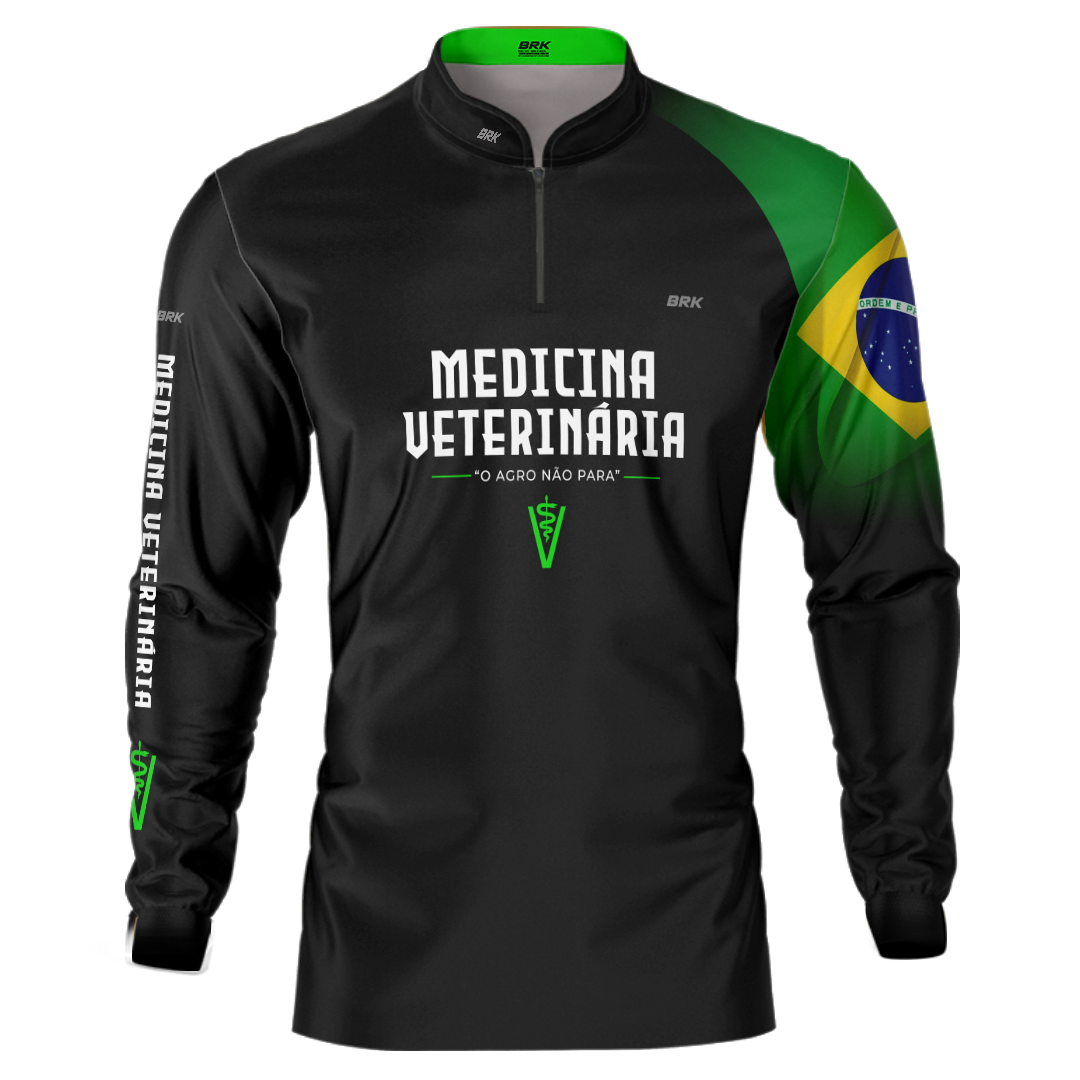 Kit 3 Camisas UV50 Uniforme Medicina Veterinária Manga Longa - Brk Agro