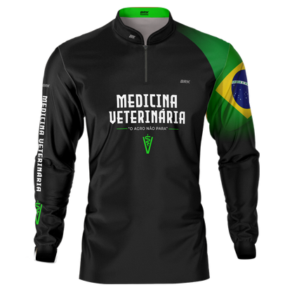 Kit 3 Camisas UV50 Uniforme Medicina Veterinária Manga Longa - Brk Agro