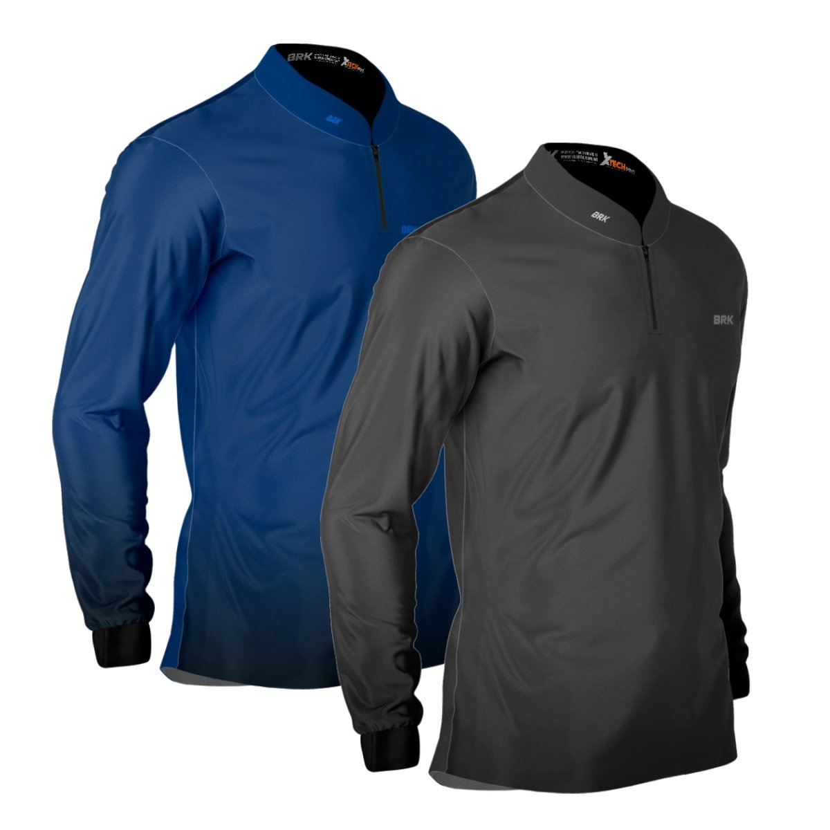 Kit 2 Camisas Básicas Brk Cinza e Azul com Proteção UV50+ - Brk Agro