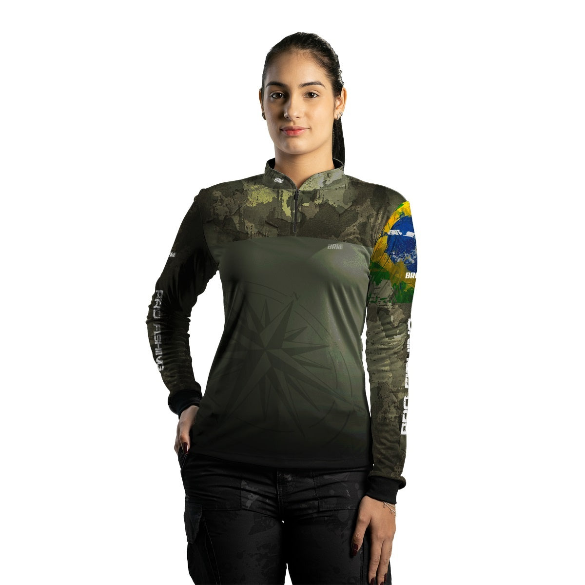 Camisa Agro Brk Bussola Brasil Camuflada com Proteção Solar UV50+ - Brk Agro