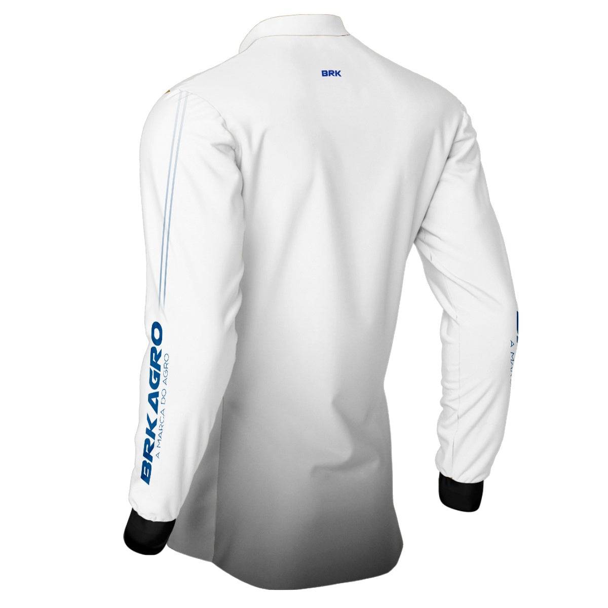Camisa Agro Brk Básica Branca e Azul com Proteção Solar UV50+ - Brk Agro