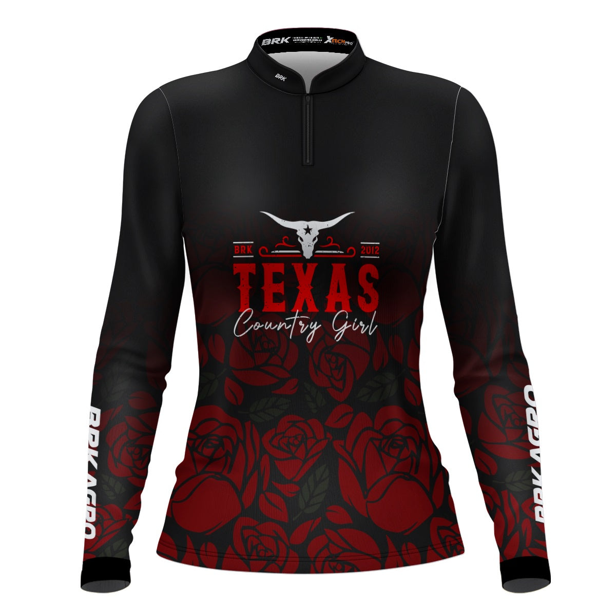 Camisa Agro Brk Feminina Texas Country Girl Preta com Proteção com Proteção Solar UV50+ - BRK AGRO