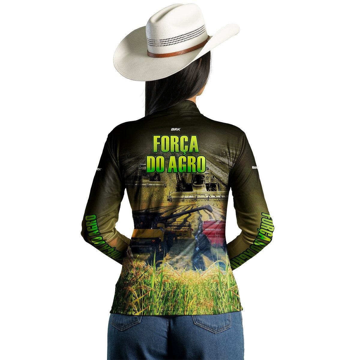 Camisa Agro Brk A Força do Agro Produtor de Arroz com Proteção Solar UV50+ - Brk Agro