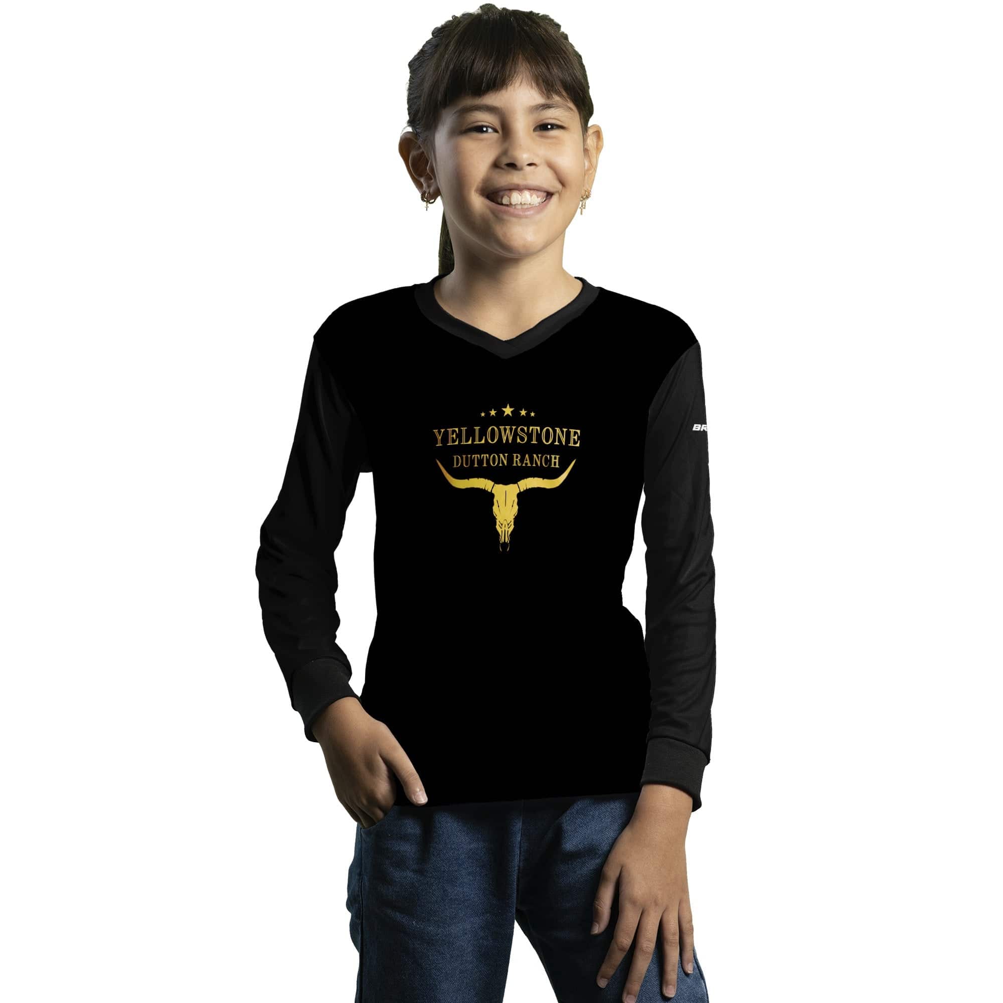 Camisa Agro Brk Yellowstone Símbolo Amarelo com Proteção Solar UV50+ - Brk Agro