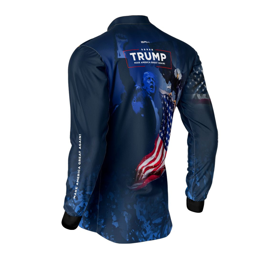 Camisa Agro Brk Bandeira EUA Trump com Proteção Solar UV50+ - Brk Agro