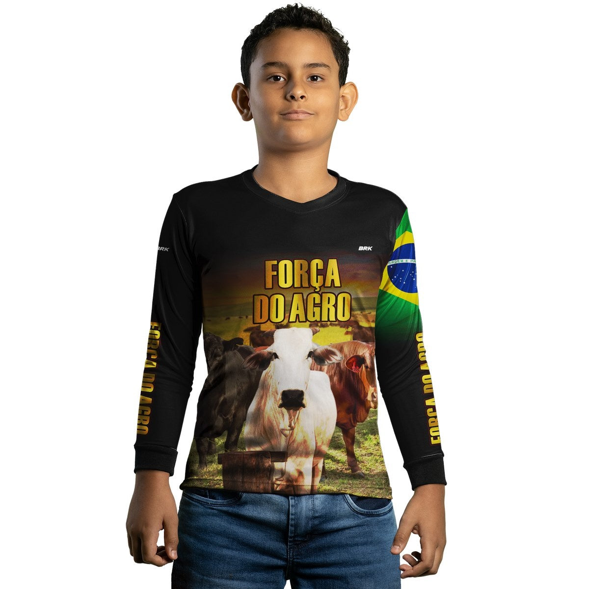 Camisa Agro Brk Força do Agro Carne Bovina com Proteção Solar UV50+ - BRK AGRO