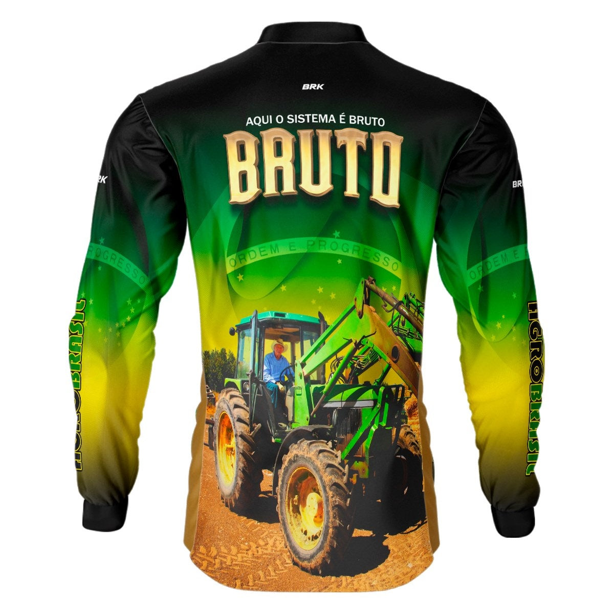 Camisa Agro Brk Trator Aqui o Sistema é Bruto com Proteção UV50+ - Brk Agro