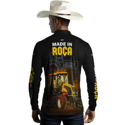 Camisa Agro Brk Made in Roça Trator Amarelo com Proteção Solar UV50+ - BRK AGRO