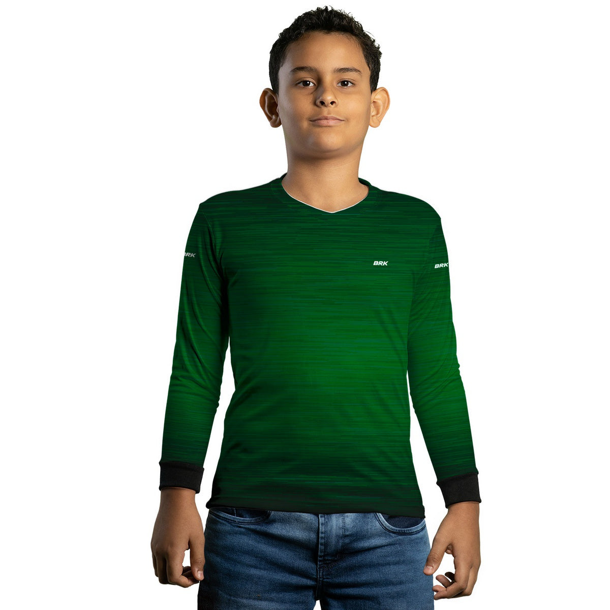 Camisa Infantil Agro Brk Mescla Verde Escuro com Proteção Solar UV50+ - Brk Agro