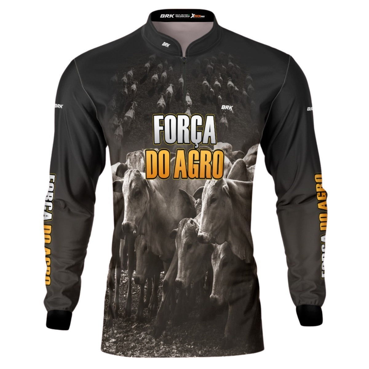 Camisa Agro Brk Força do Agro Criação de Bovinos com UV50+ - Brk Agro