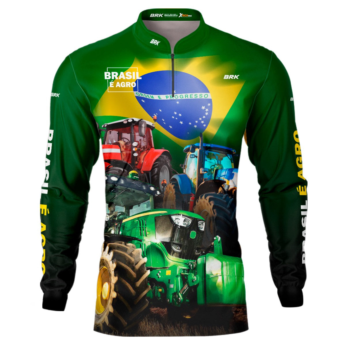 Camisa Agro Brk Brasil é Agro Verde com Proteção Solar UV50+ - Brk Agro