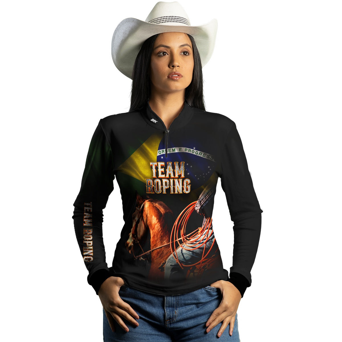 Camisa Agro Brk Team Roping Brasil 2 com UV50+ - BRK AGRO