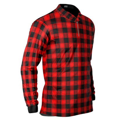Camisa Agro Brk Country Masculina Xadrez Vermelho com Proteção Solar UV50+ - BRK AGRO