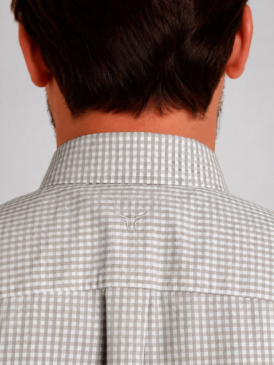 Camisa Xadrez Farm Bege - Manga Curta - Brk Agro
