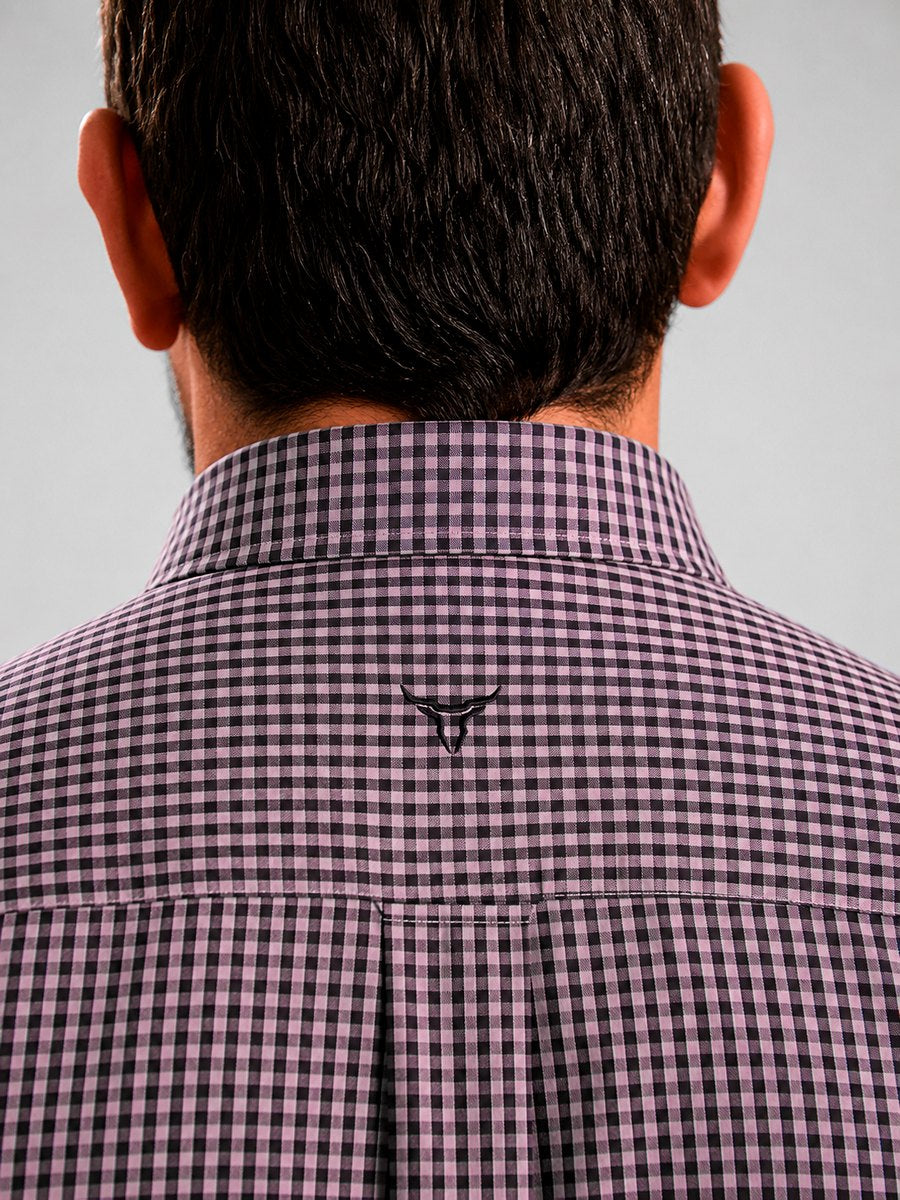Camisa Xadrez Farm Preto e Rosa - Manga Longa - Brk Agro