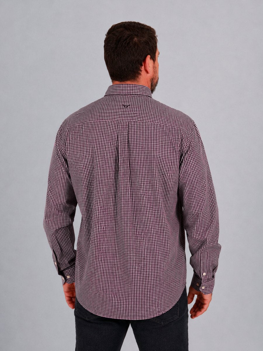Camisa Xadrez Farm Preto e Rosa - Manga Longa - Brk Agro