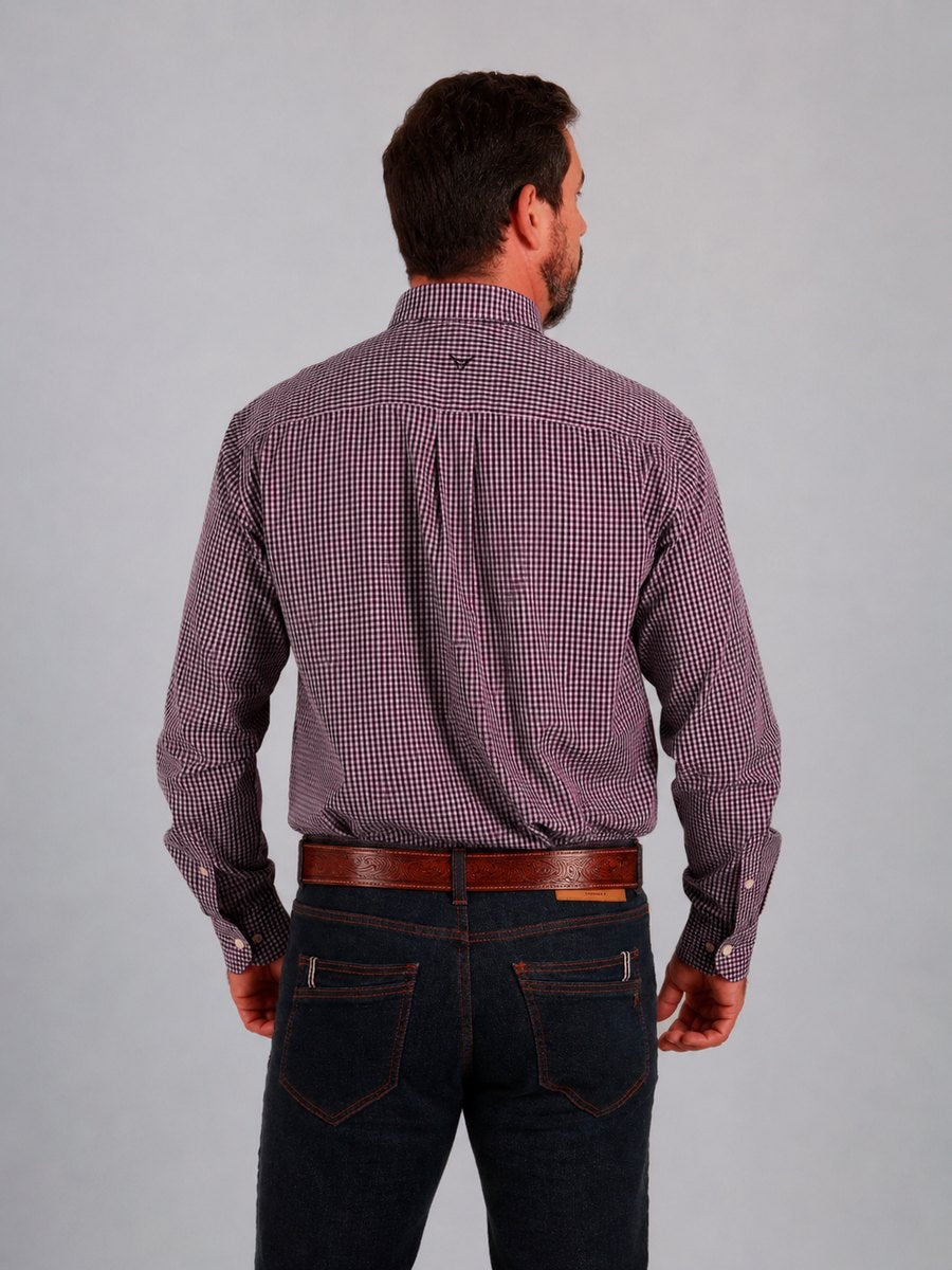 Camisa Xadrez Farm Preto e Rosa - Manga Longa - Brk Agro