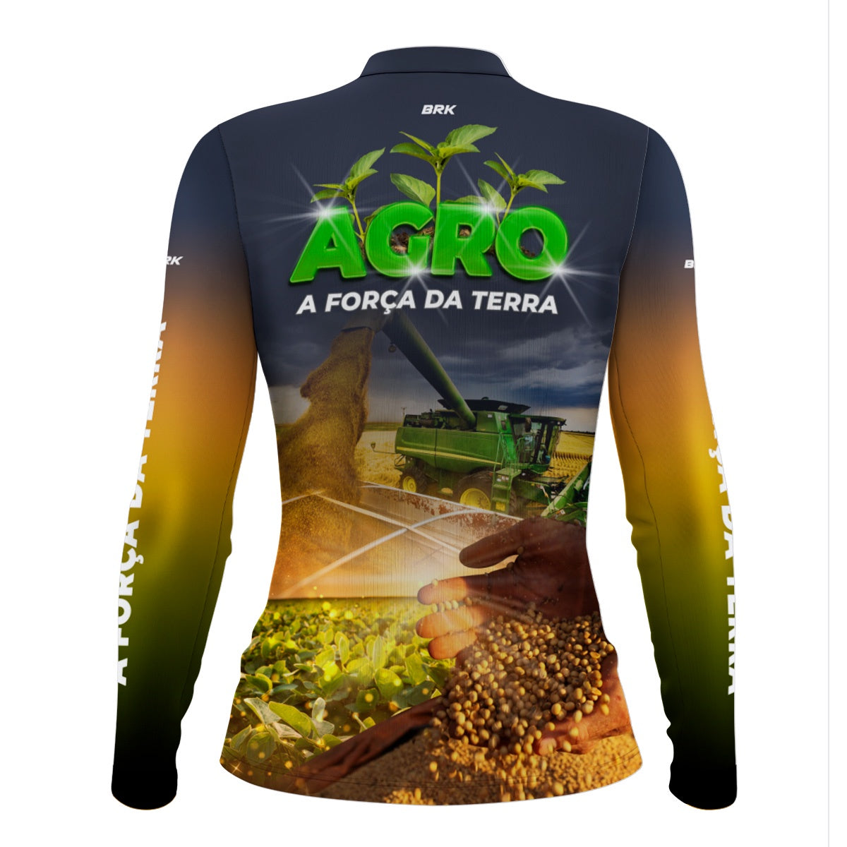 Camisa Feminina Agro Brk Plantação de Soja com UV50+ - Brk Agro