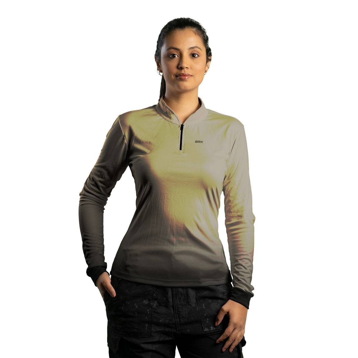 Camisa Feminina Agro Brk Unissex Basic Areia com Proteção Solar UV50+ - Brk Agro