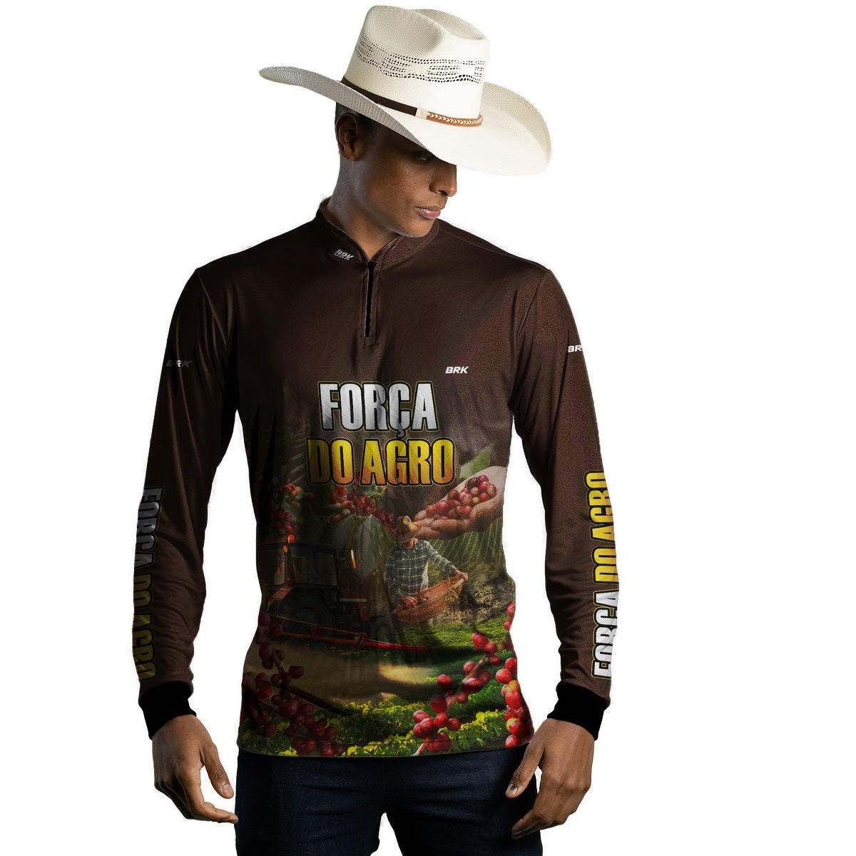 Camisa Agro Brk A Força do Agro Produtor de Café com Proteção Solar UV50+ - Brk Agro