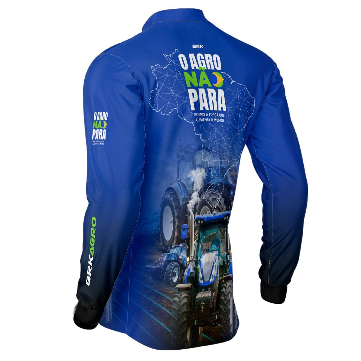 Camisa Agro Brk O Agro Não Para Trator Azul Claro com UV50+ - BRK AGRO