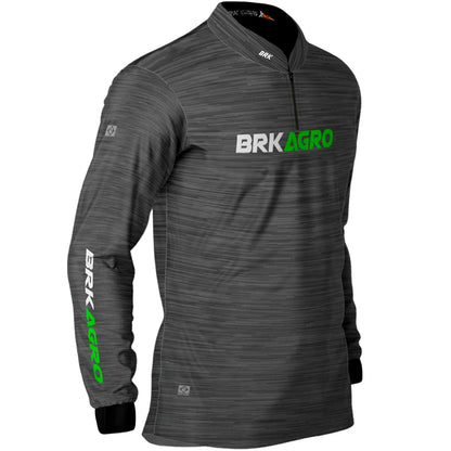 Camisa Agro Brk Mescla Cinza com Proteção Solar UV50+ Envio Imediato - Brk Agro