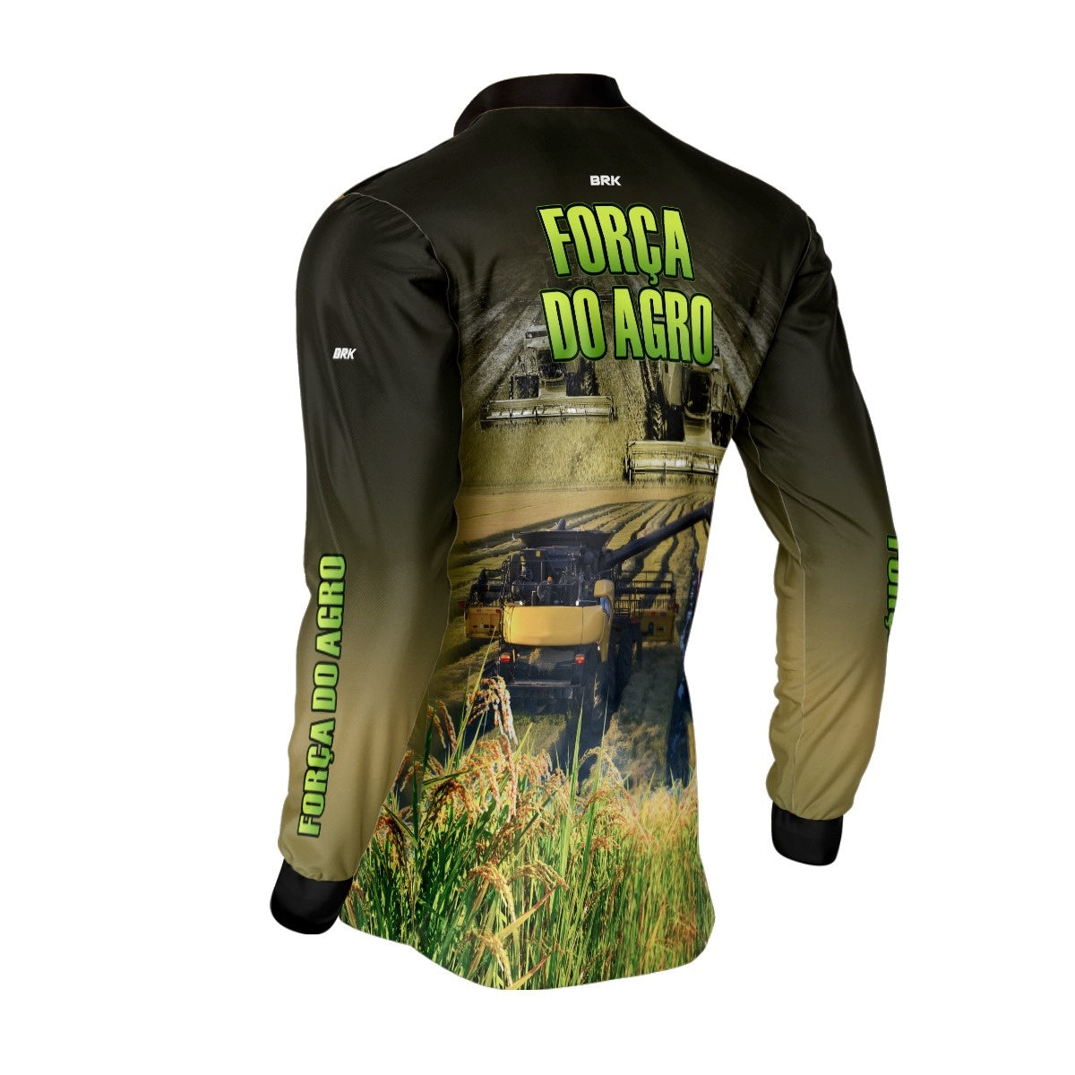 Camisa Agro Brk A Força do Agro Produtor de Arroz com Proteção Solar UV50+ - Brk Agro