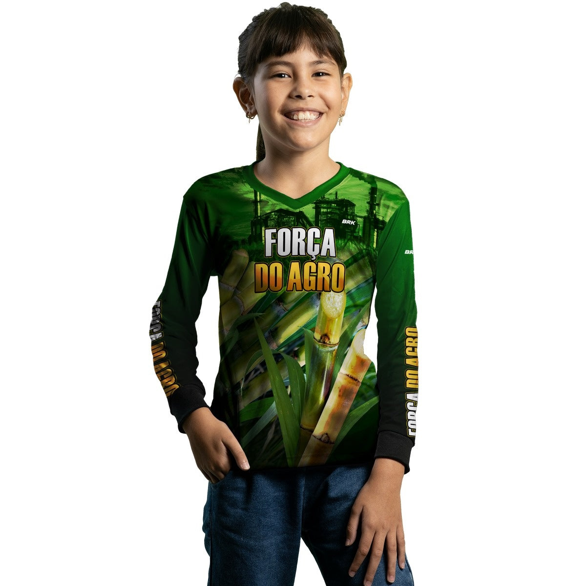 Camisa Agro Brk A Força do Agro Produtor de Cana com Proteção Solar UV50+ - Brk Agro