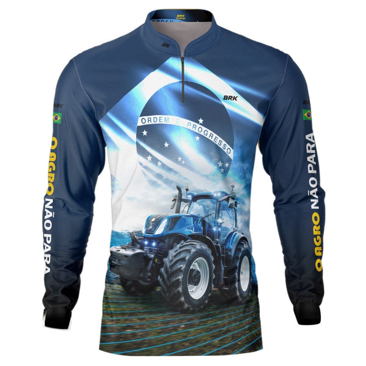 Camisa Agro Brk O Agro não Para Azul 02 com Proteção Solar UV50+ - BRK AGRO