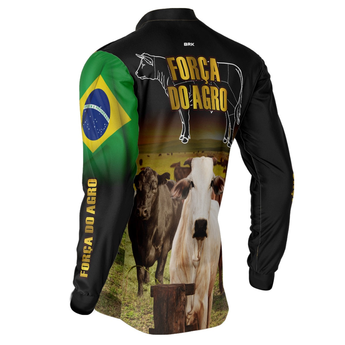 Camisa Agro Brk Força do Agro Carne Bovina com Proteção Solar UV50+ - BRK AGRO