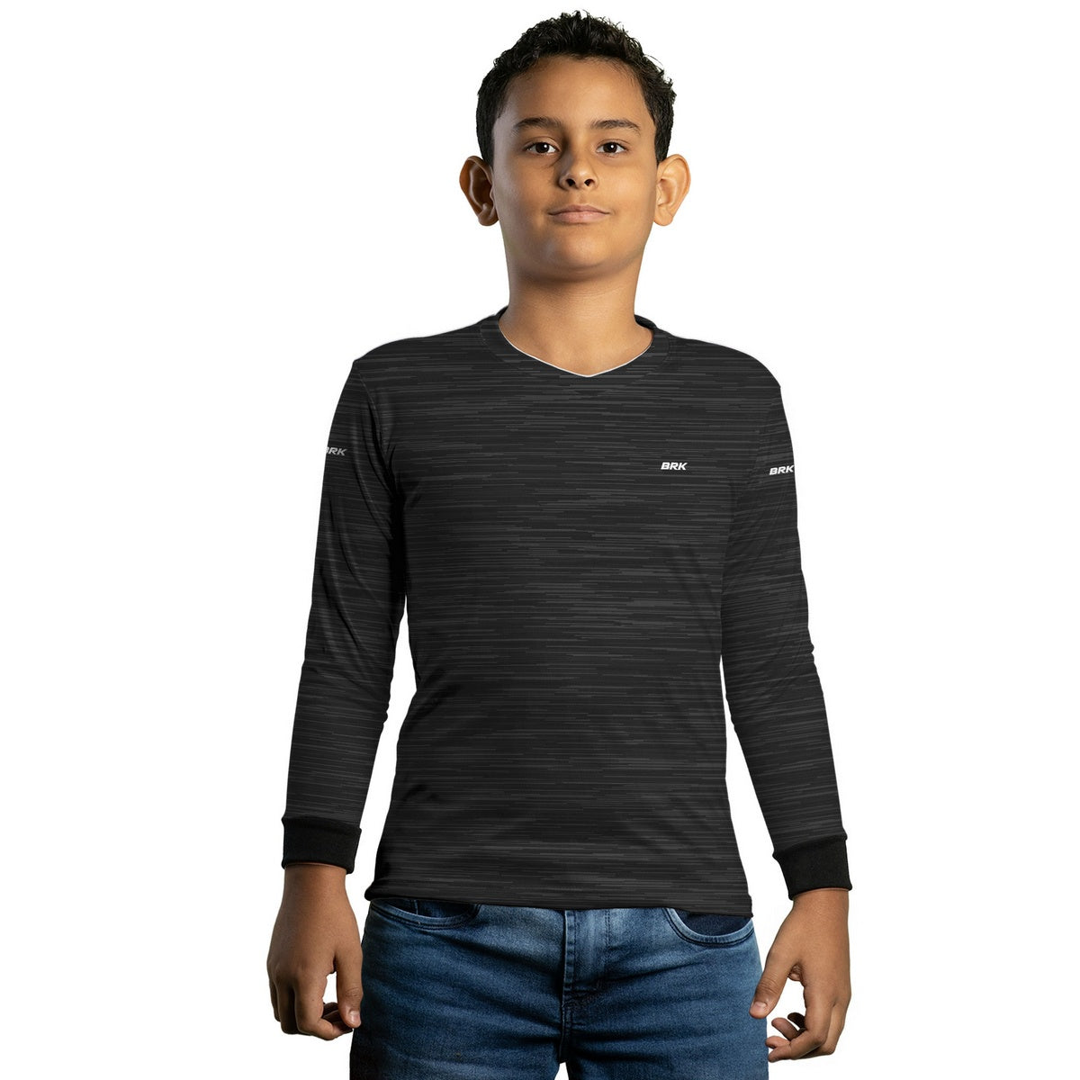 Camisa Infantil Agro Brk Mescla Cinza Escuro com Proteção Solar UV50+ - Brk Agro