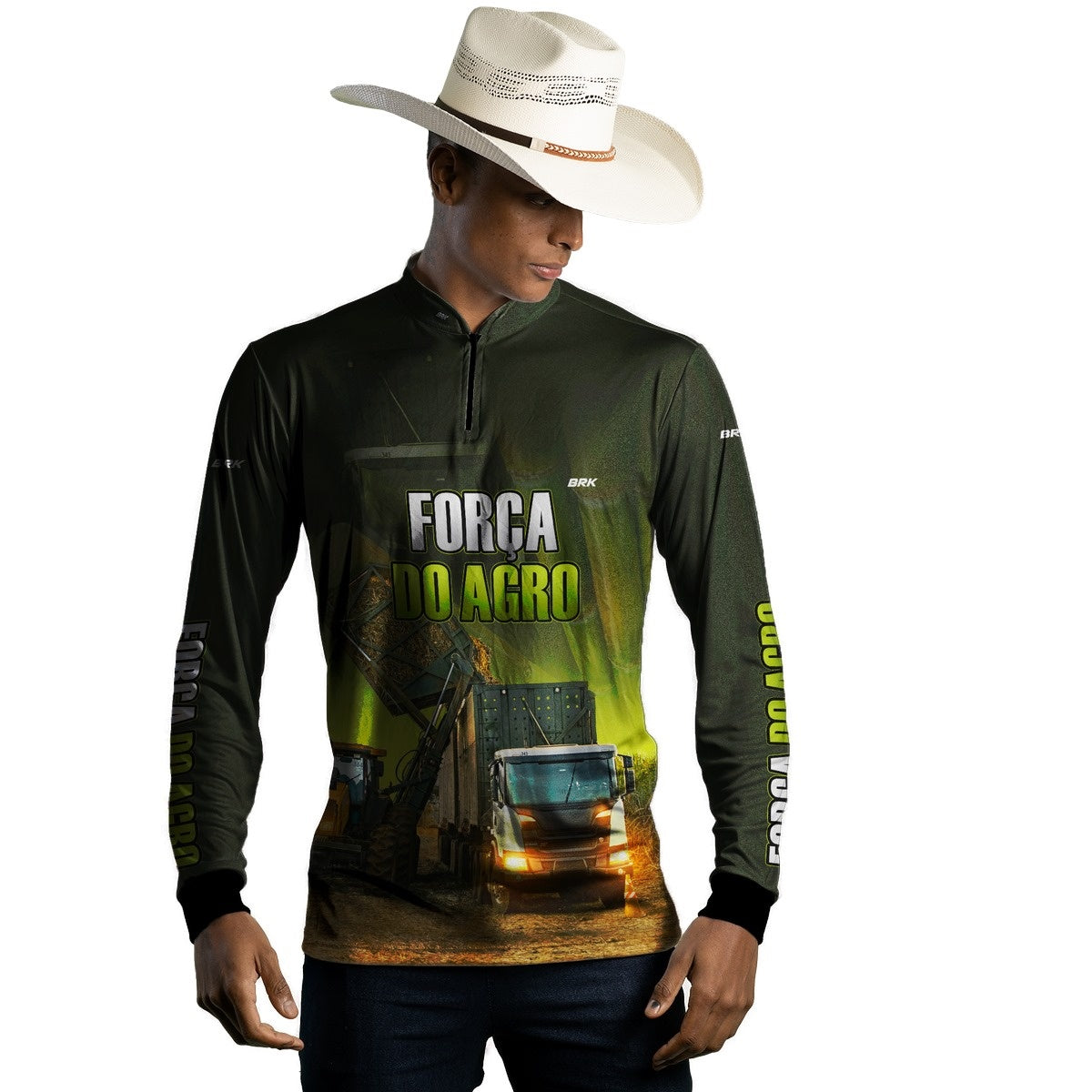 Camisa Agro Brk A Força do Agro Caminhão de Cana com Proteção Solar UV50+ - Brk Agro