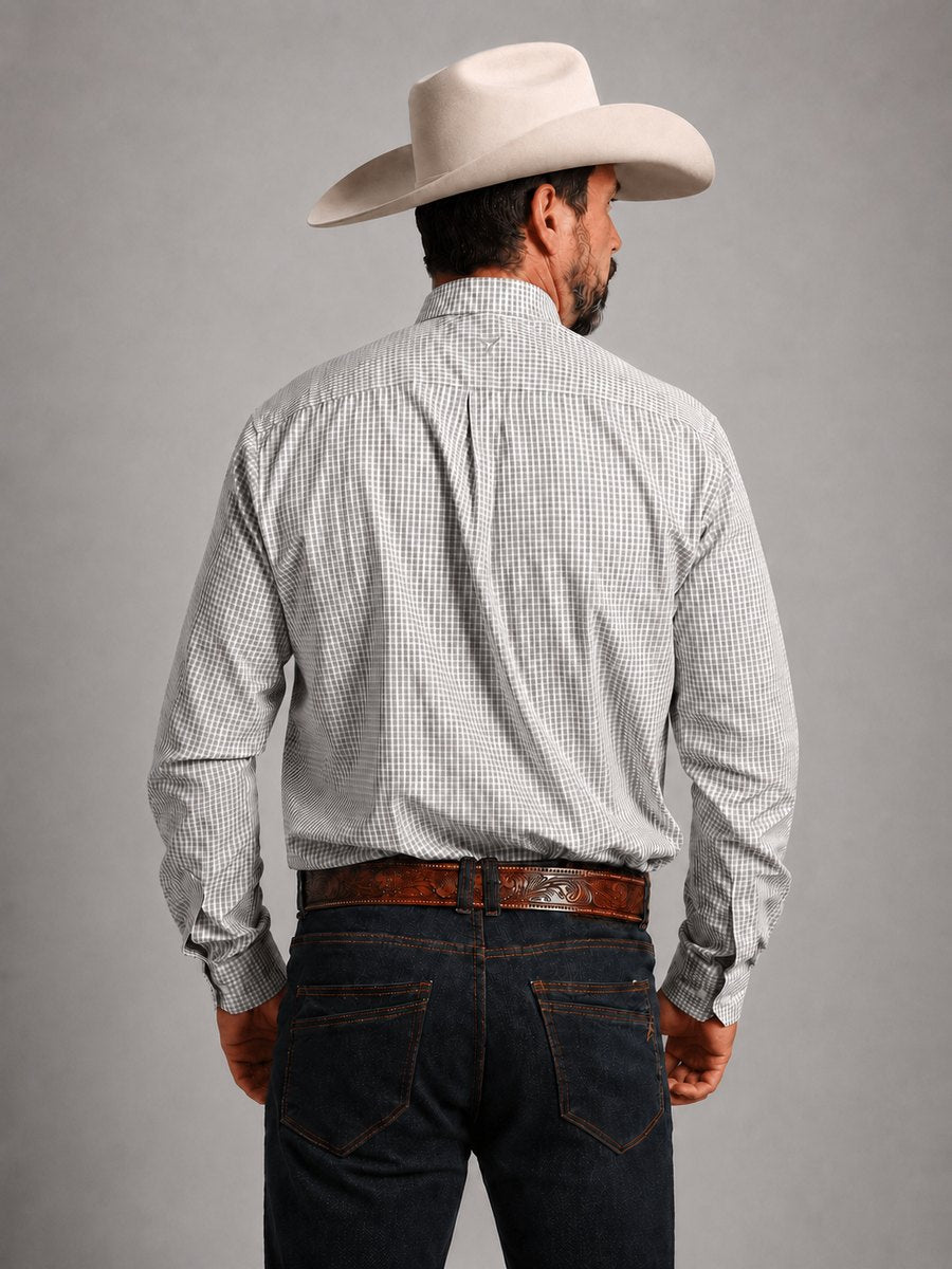 Camisa Xadrez Farm Bege - Manga Longa - Brk Agro