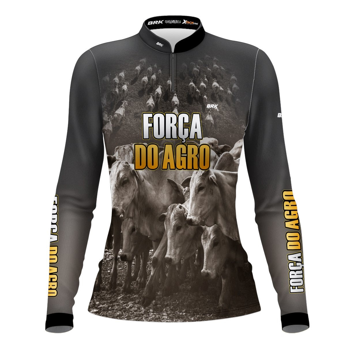 Camisa Feminina Agro Brk Força do Agro Criação de Bovinos com UV50+ - Brk Agro
