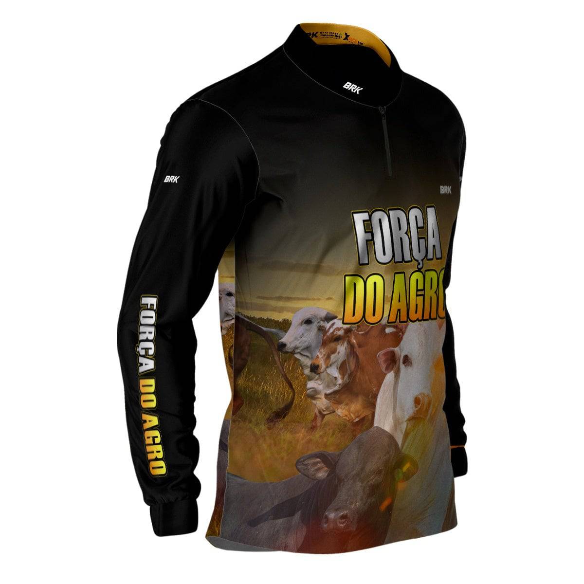 Camisa Agro Brk A Força do Agro Produtor de Bois com UV50+ - BRK AGRO