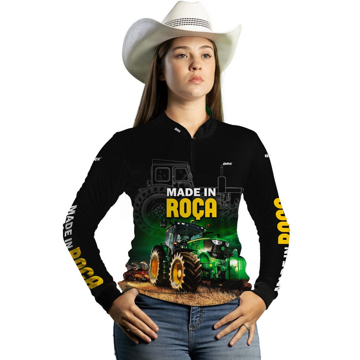 Camisa Feminina Agro Brk Made in Roça com Proteção Solar UV50+ - Brk Agro